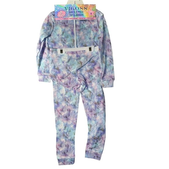 Girls 2-Piece Tie-Dye Love Print Top & Joggers Set Size 6 - Picture 3 of 3